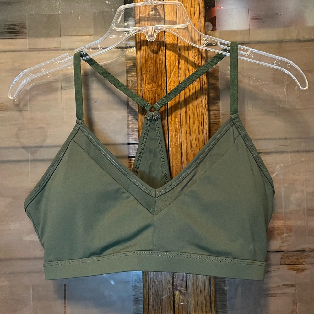 Army Green Fabletics Sports Bra
